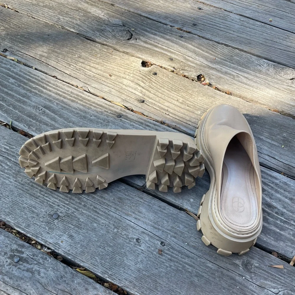 Porte & Paire Beige Leather Mules/Clogs/Slippers size 37 - Picture 5 of 5